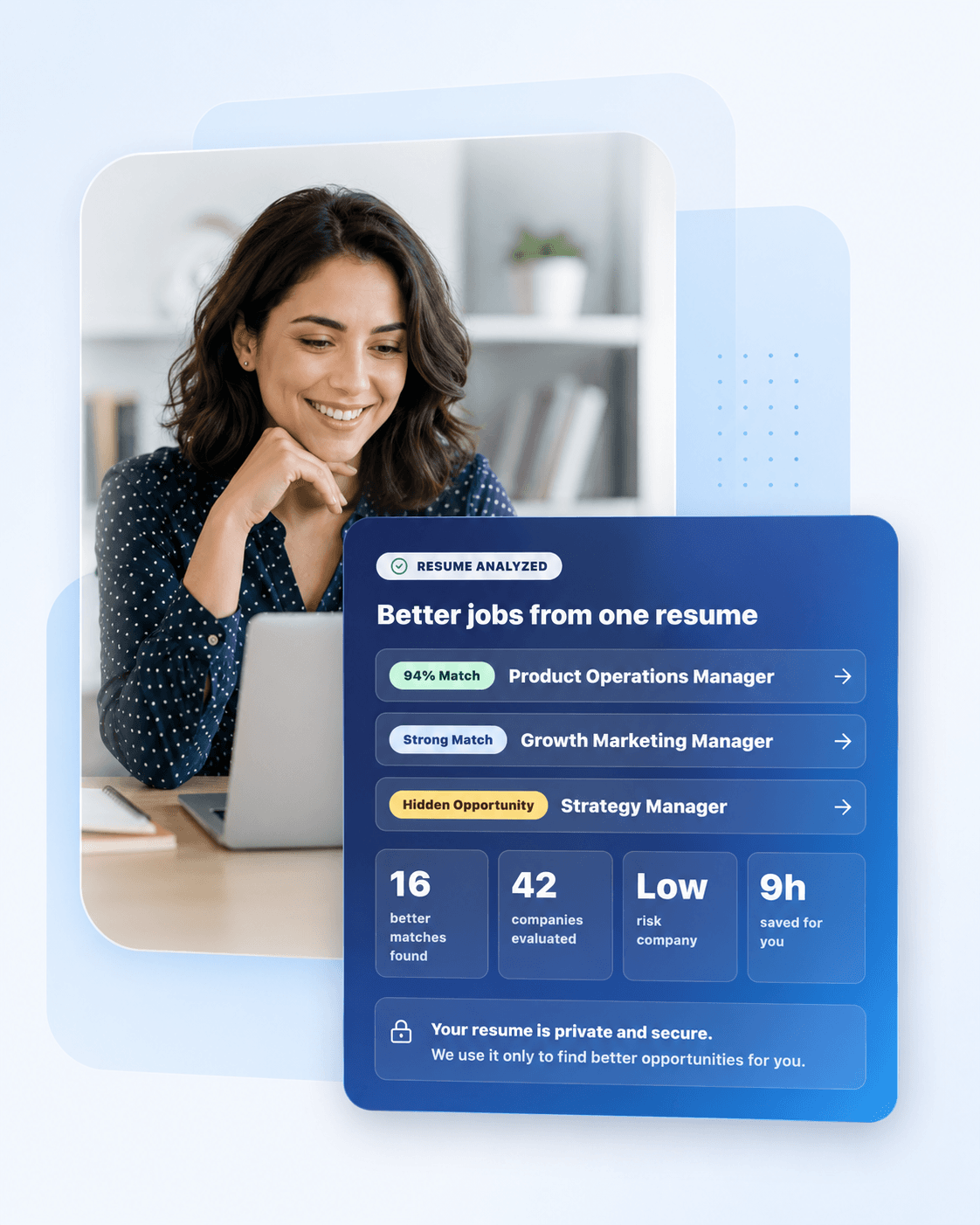 Rolewise resume analysis preview showing better job matches after uploading a resume